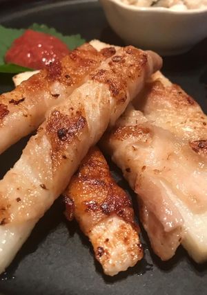 長芋の豚バラ巻き☆梅ソース添え-レシピのメイン写真