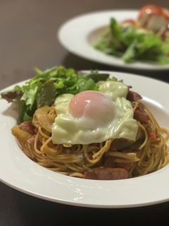 温玉チーズ乗せナポリタン-レシピのメイン写真