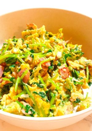 お弁当に 豆苗の卵とじ 彩り･コスパ抜群-レシピのメイン写真