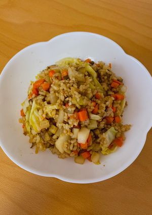 栄養満点！ひき肉とぬか漬けのチャーハン-レシピのメイン写真