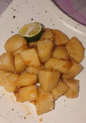 朝から作った簡単！里芋の煮物カボス添え-レシピのメイン写真
