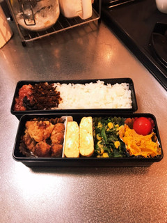 冷凍唐揚げと残り物弁当-レシピのメイン写真