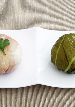 生ハムとしゃくし菜の一口おにぎり-レシピのメイン写真