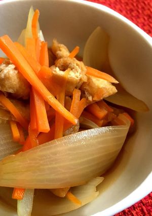節約料理☆玉ねぎと油揚げの含め煮-レシピのメイン写真
