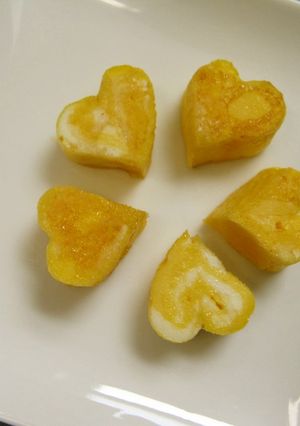 お弁当に❤くっついてるハートの卵焼き❤-レシピのメイン写真
