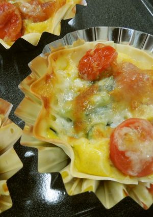 餃子の皮でひとくちプチ☆キッシュ-レシピのメイン写真