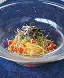 うに醤と生しらすの和風冷製パスタ