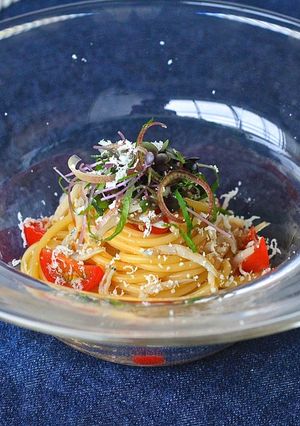 うに醤と生しらすの和風冷製パスタ-レシピのメイン写真