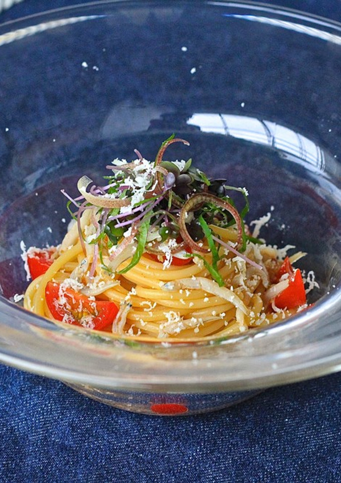うに醤と生しらすの和風冷製パスタ-レシピのメイン写真