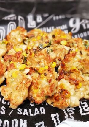 鶏むね肉とネギとコーンのひと口焼き♪-レシピのメイン写真