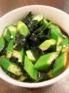 オクラとわかめの酢の物-レシピのメイン写真
