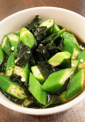 オクラとわかめの酢の物-レシピのメイン写真