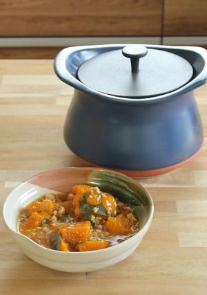 土鍋でかぼちゃのそぼろ煮-レシピのメイン写真