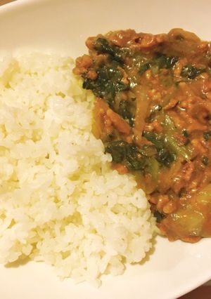レンジだけ！ほうれん草のキーマカレー-レシピのメイン写真
