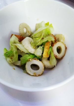 簡単に♪レタスとちくわの甘酢和え-レシピのメイン写真