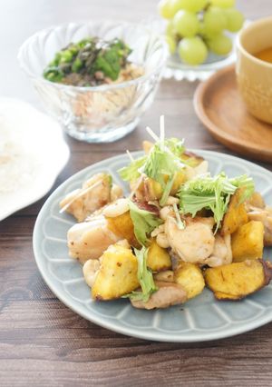 鶏肉とさつまいものハニーマスタード炒め-レシピのメイン写真