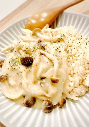 ツナときのこの豆乳クリームごはん♡-レシピのメイン写真