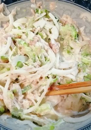 ゴーヤツナサラダ　蜂蜜で苦味なし子供OK-レシピのメイン写真