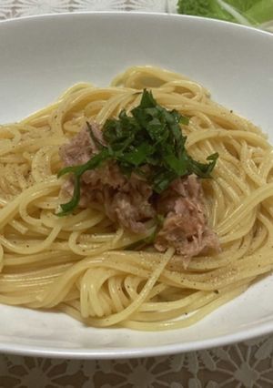 載せて和えるだけ！ツナと大葉のパスタ-レシピのメイン写真
