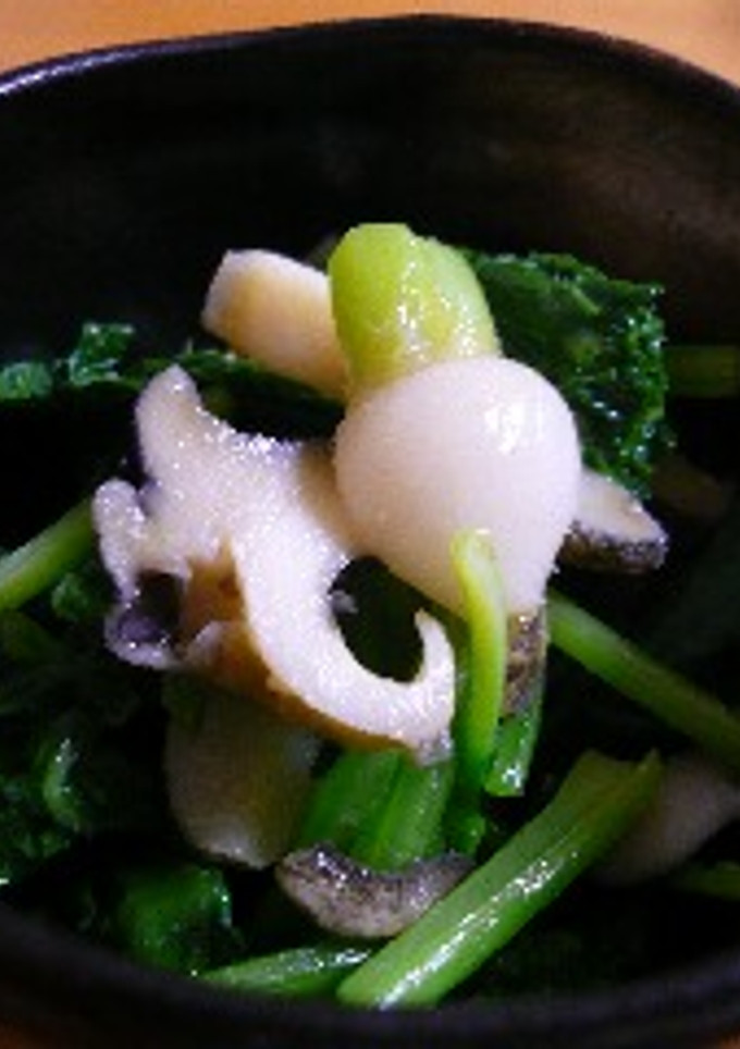 ちっちゃ～い♪かぶ菜と貝の和え物-レシピのメイン写真