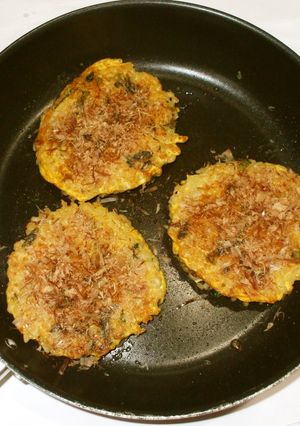 野沢菜もち麦のお好み焼き♪簡単腸活善玉菌-レシピのメイン写真