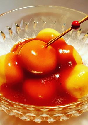 豆腐白玉の赤いみたらし団子 梅酢トマト-レシピのメイン写真