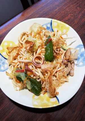 スルメイカと野菜の焼きうどん♡♡-レシピのメイン写真