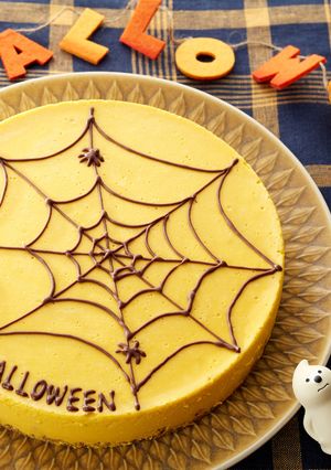 ハロウィンの特製パンプキンチーズケーキ-レシピのメイン写真
