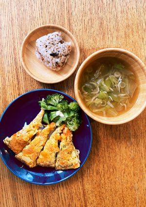カツオおにぎりと蒸し野菜で幼児食-レシピのメイン写真