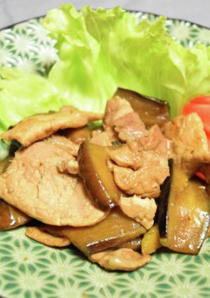 孤独のグルメ風、豚肉となすの醬油炒め-レシピのメイン写真