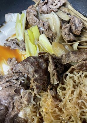 冷蔵庫の残り野菜で作るすき焼き風ナベ-レシピのメイン写真