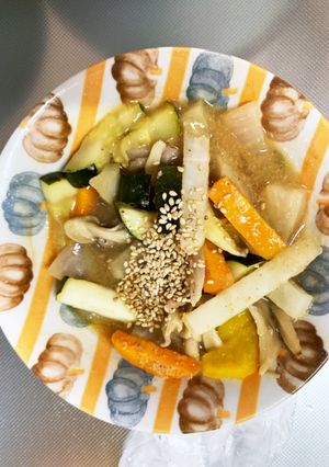 天津飯の餡炒め味豚こま大根青椒肉絲風-レシピのメイン写真