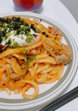 豚キムチ焼きうどん-レシピのメイン写真