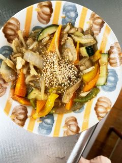 レンジもやしズッキーニ甘辛酢野菜炒め-レシピのメイン写真