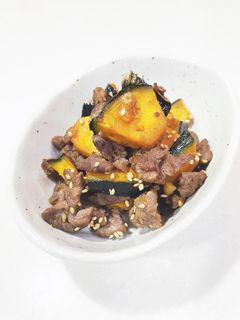 かぼちゃ&牛肉の甘辛炒め♪-レシピのメイン写真
