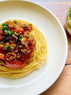 ミートソースパスタ-レシピのメイン写真