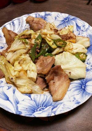 豚焼肉とキャベツオクラの炒め物-レシピのメイン写真