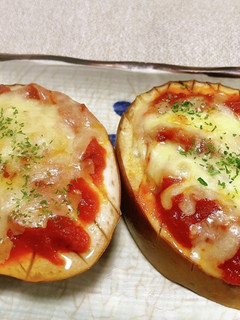 白なすのピザ風 トマトチーズ焼き!-レシピのメイン写真