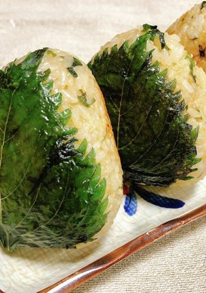 大葉の味噌で焼きおにぎり！-レシピのメイン写真