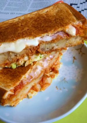 牛肉コロッケ＆Mチーズのホットサンド-レシピのメイン写真