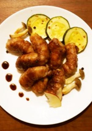 バルサミコソースの肉巻きりんご-レシピのメイン写真
