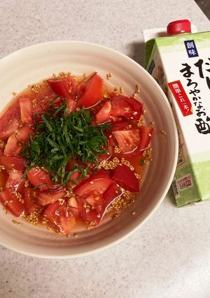 美味しすぎるトマトのだしまろ酢ごま和え♡-レシピのメイン写真