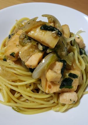 鮭とほうれん草の醤油麹パスタ-レシピのメイン写真
