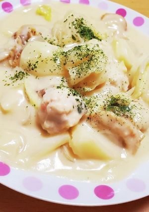 肉団子とホタテの豆乳クリーム煮-レシピのメイン写真