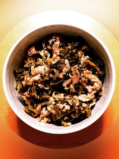 簡単!豚こまとごま高菜の炒めもの-レシピのメイン写真