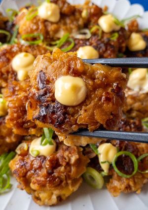 豚100gで4人！豚のオニポテマヨバーグ-レシピのメイン写真