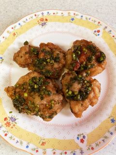 給食メニュー♡若鶏のから揚げ〜薬味ソース-レシピのメイン写真