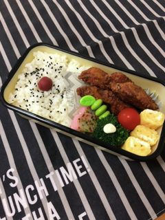 男子高校生弁当9/18手羽中唐揚げ弁当-レシピのメイン写真