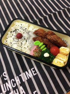 男子高校生弁当9/18手羽中唐揚げ弁当-レシピのメイン写真