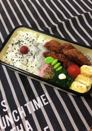 男子高校生弁当9/18手羽中唐揚げ弁当-レシピのメイン写真